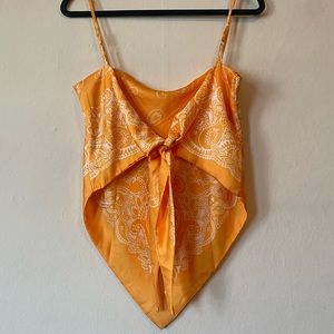 Yellow Paisley Scarf Top